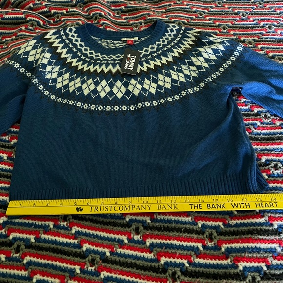 Tommy Jeans blue/white cotton/wool blend sweater - Picture 5 of 10